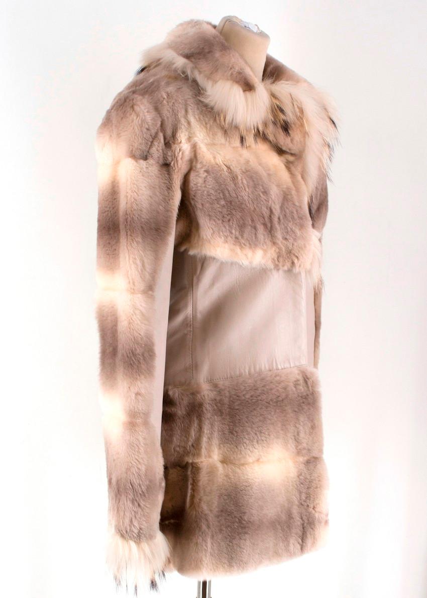 Beige Versace Pahmi Fur Coat US 6