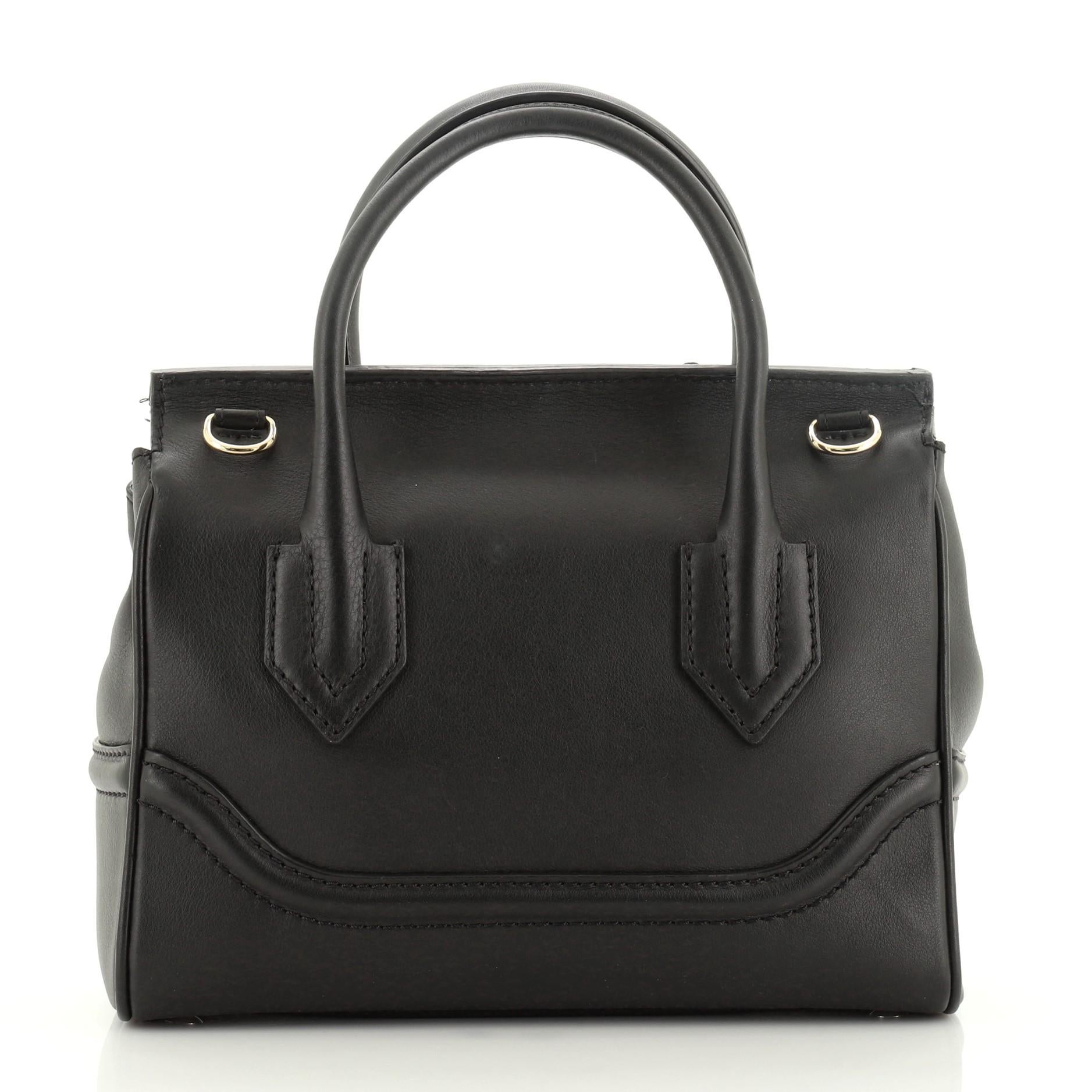Black Versace Palazzo Empire Bag Leather with Applique Medium