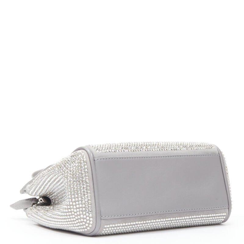 Women's VERSACE Palazzo Empire Mini Limited Edition grey crystal crossbody bag For Sale