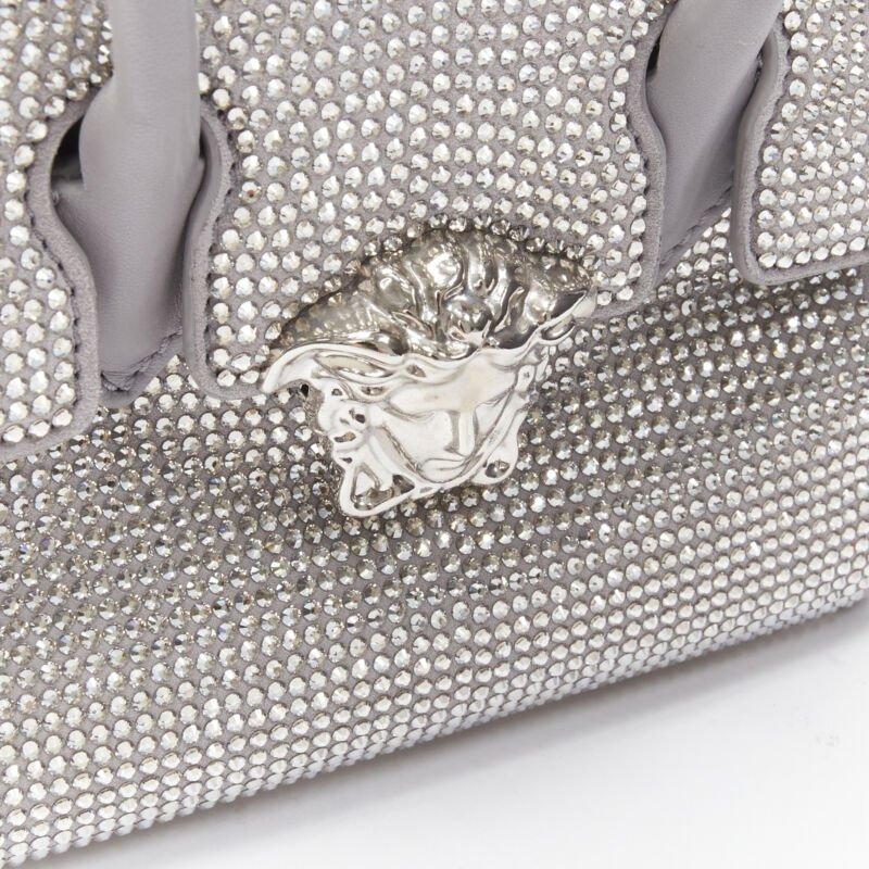 VERSACE Palazzo Empire Mini Limited Edition grey crystal crossbody bag For Sale 1