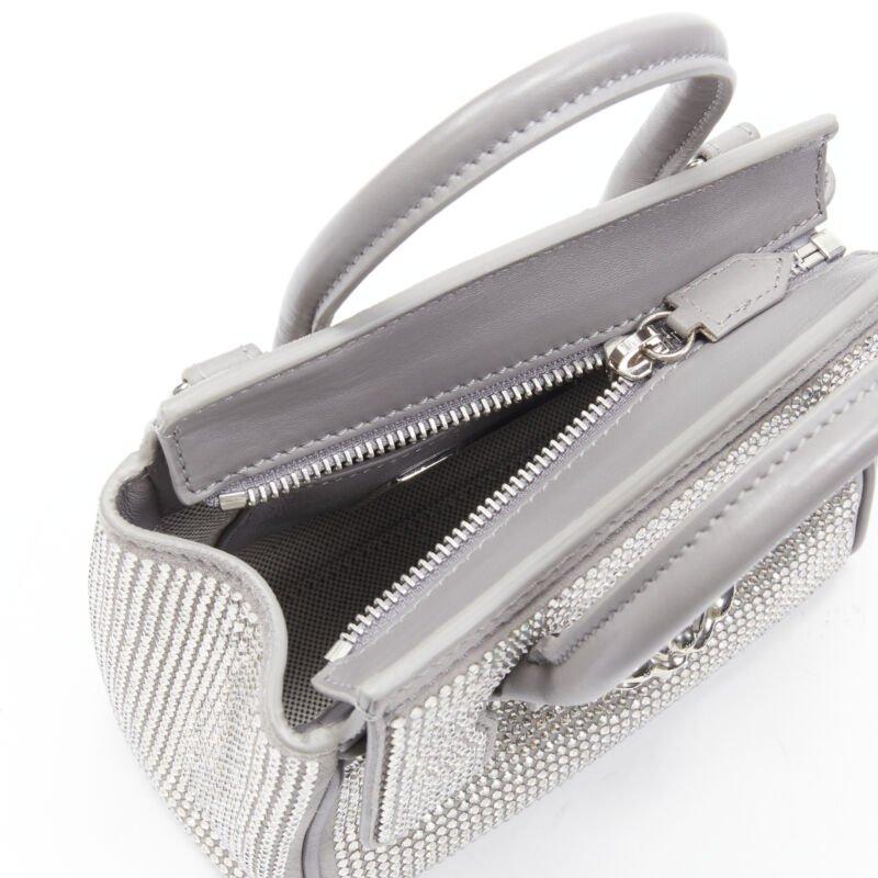 VERSACE Palazzo Empire Mini Limited Edition grey crystal crossbody bag For Sale 3