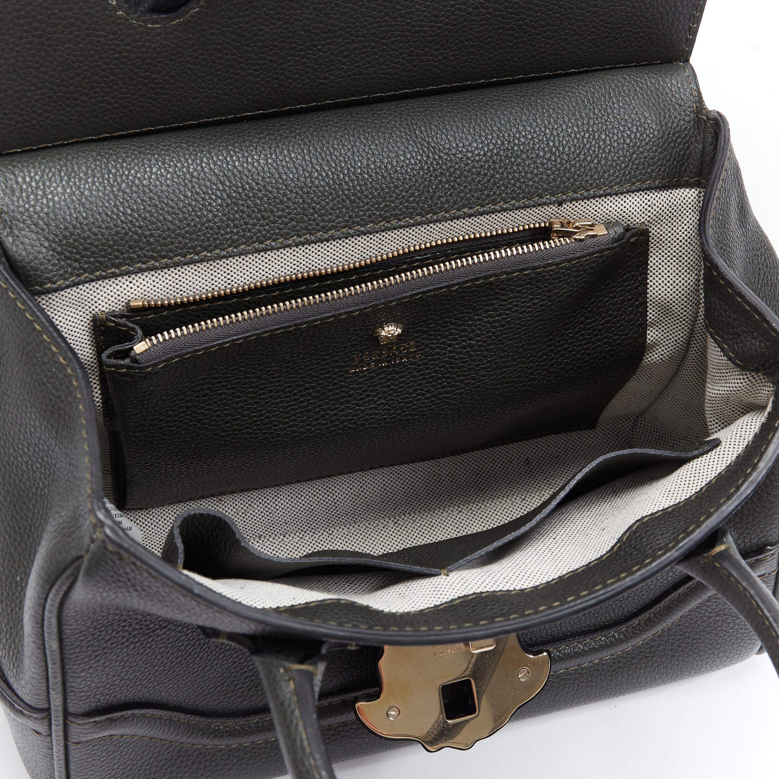 VERSACE Palazzo Empire Small charcoal green black Medusa crossbody satchel bag For Sale 4