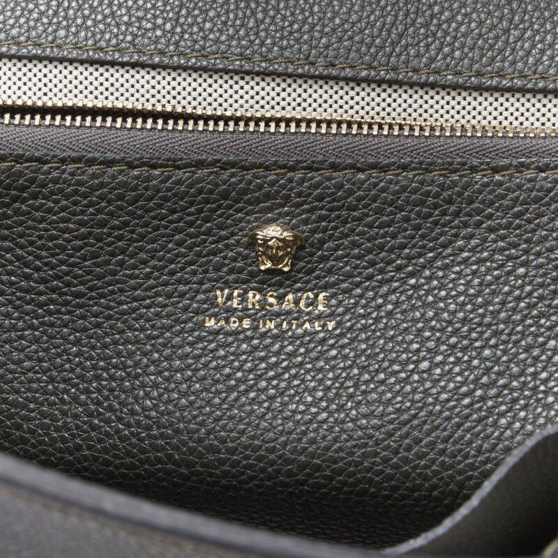VERSACE Palazzo Empire Small charcoal green black Medusa crossbody satchel bag For Sale 7