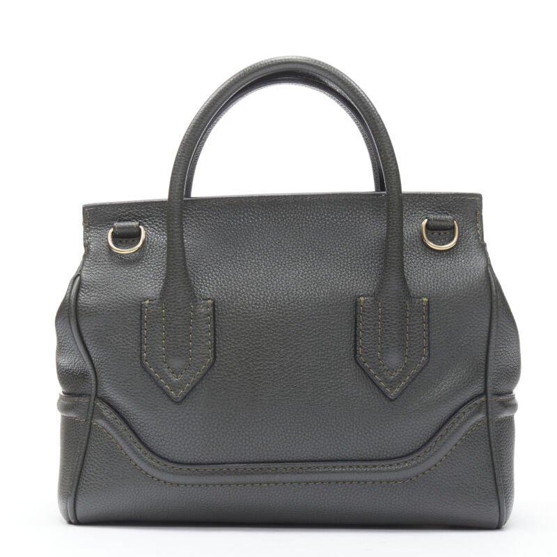 VERSACE Palazzo Empire Small charcoal green black Medusa crossbody satchel bag In Good Condition For Sale In Hong Kong, NT
