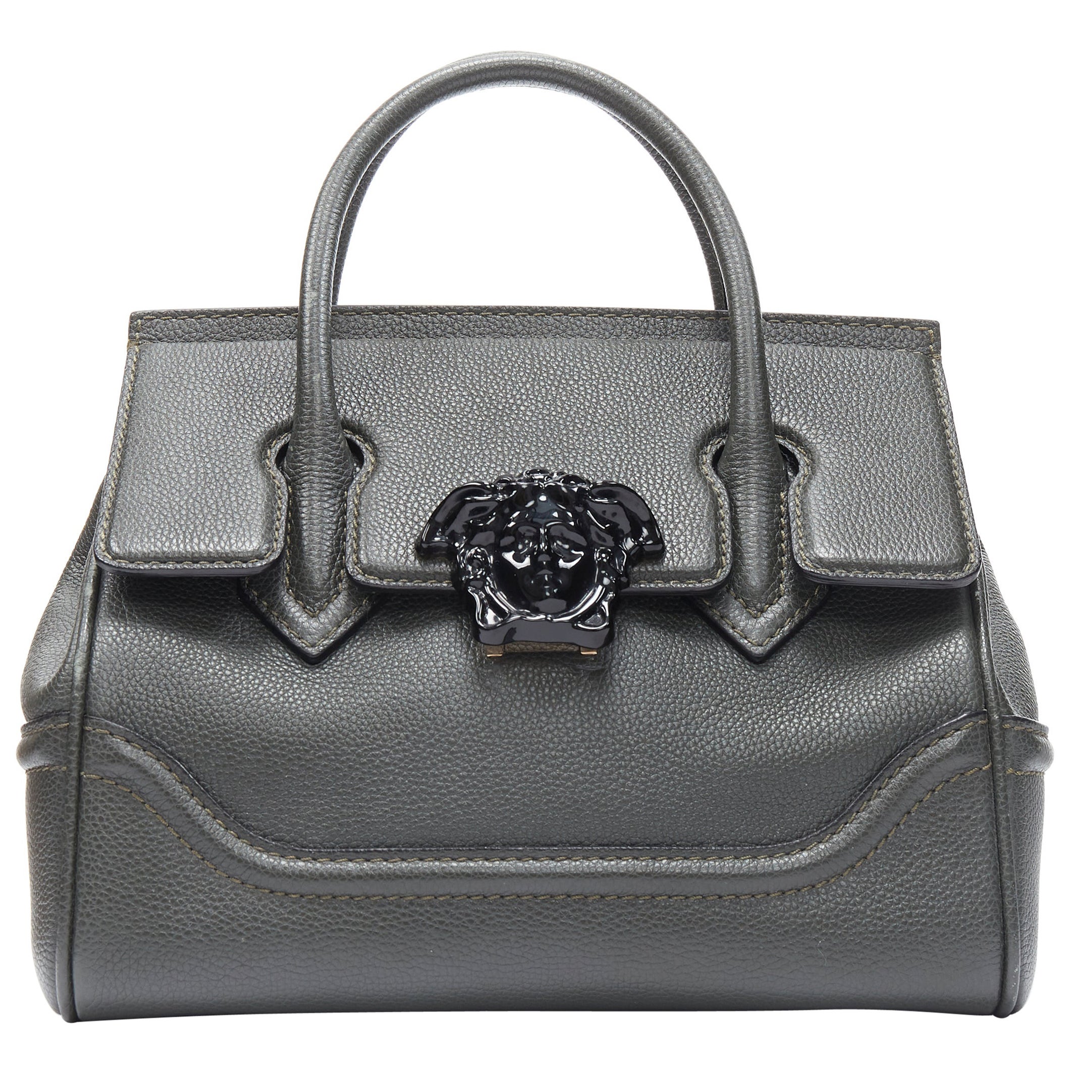 VERSACE Palazzo Empire Small charcoal green black Medusa crossbody satchel bag