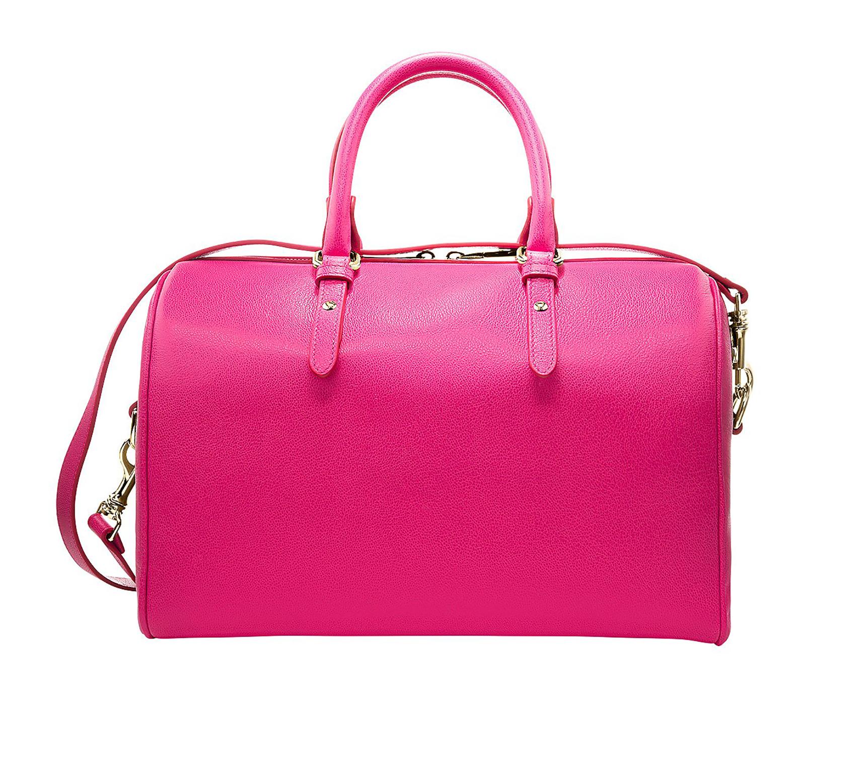 Pink VERSACE PALAZZO LEATHER TOTE BAG in ORCHID PINK