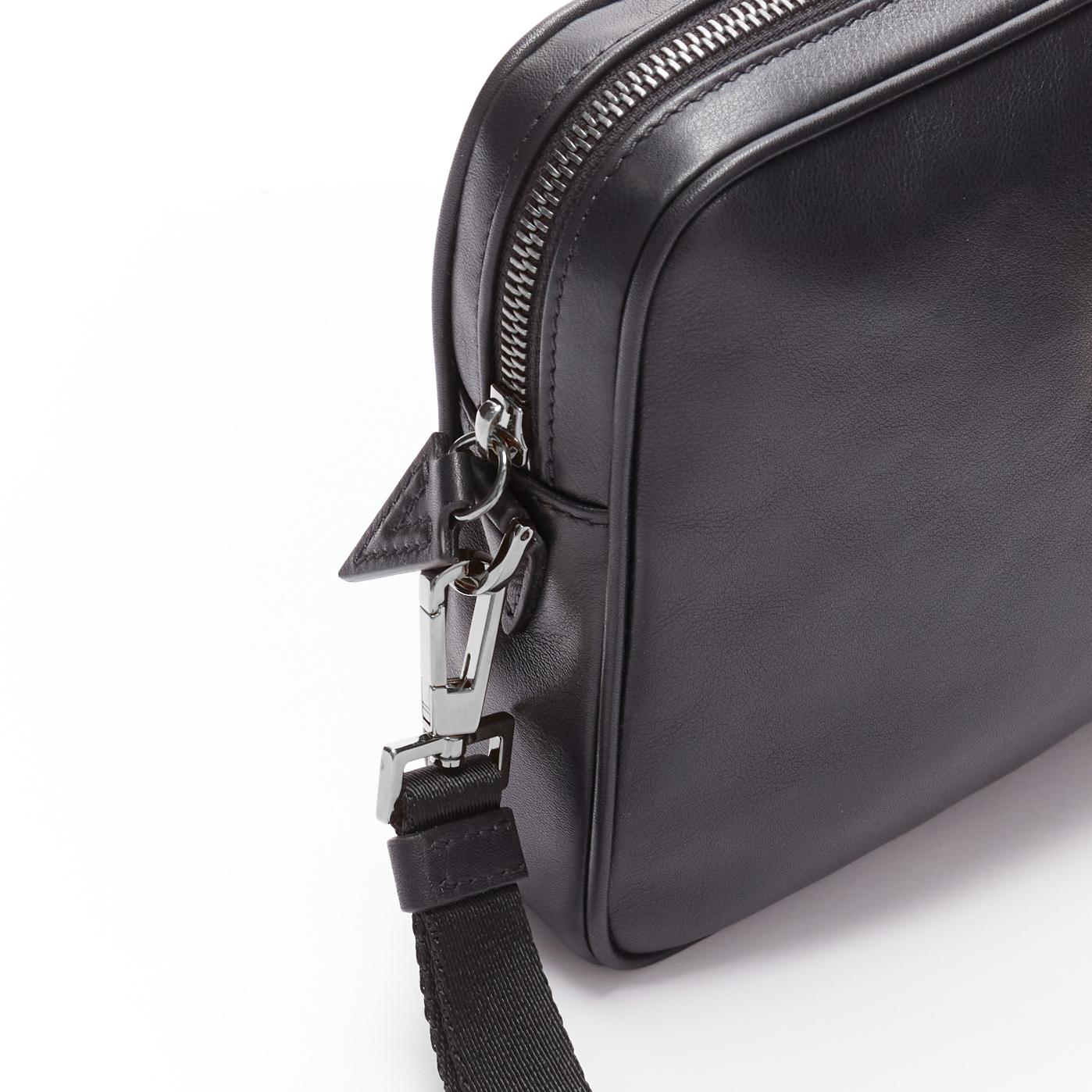 VERSACE Palazzo Medusa black lambskin leather silver zip wristlet clutch bag 3
