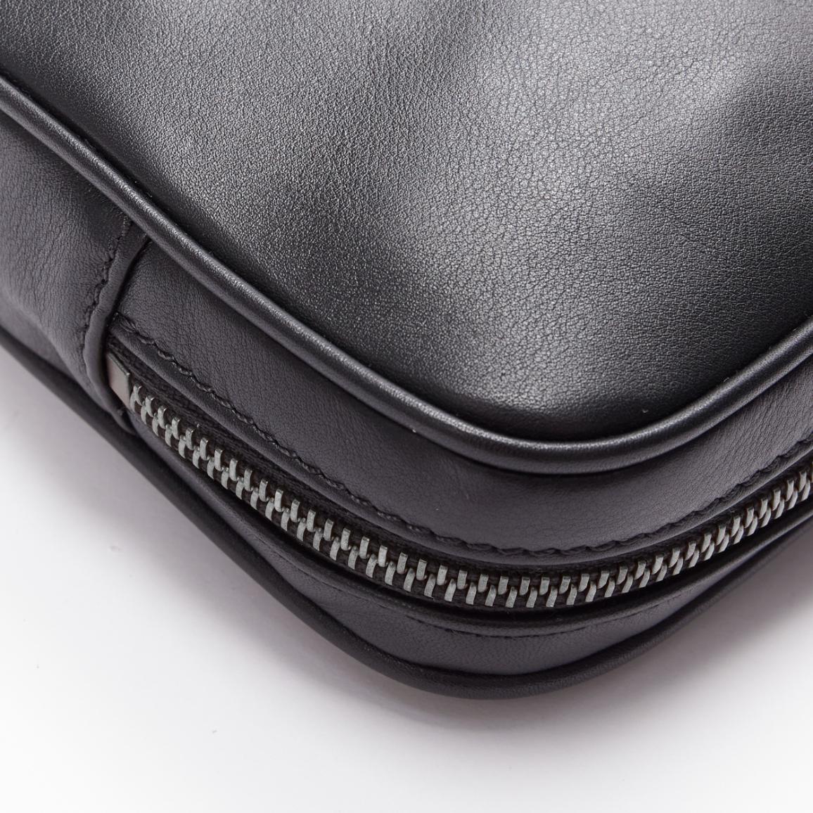 VERSACE Palazzo Medusa black lambskin leather silver zip wristlet clutch bag 4
