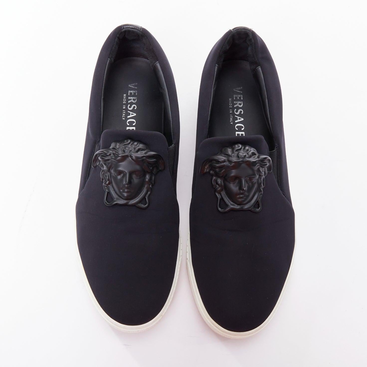 Black VERSACE Palazzo Medusa black metal scuba skate sneakers EU43