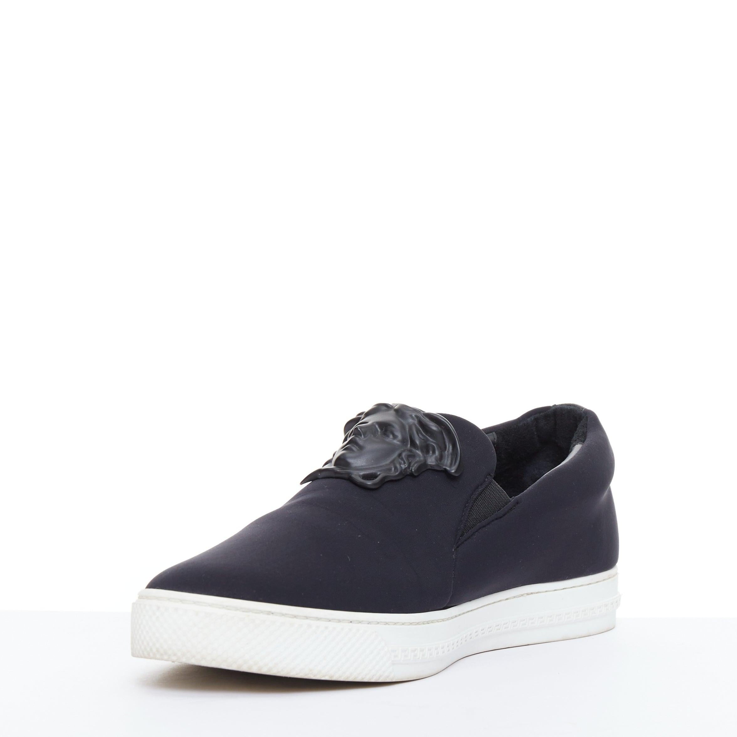 VERSACE Palazzo Medusa black metal scuba skate sneakers EU43 In Fair Condition In Hong Kong, NT