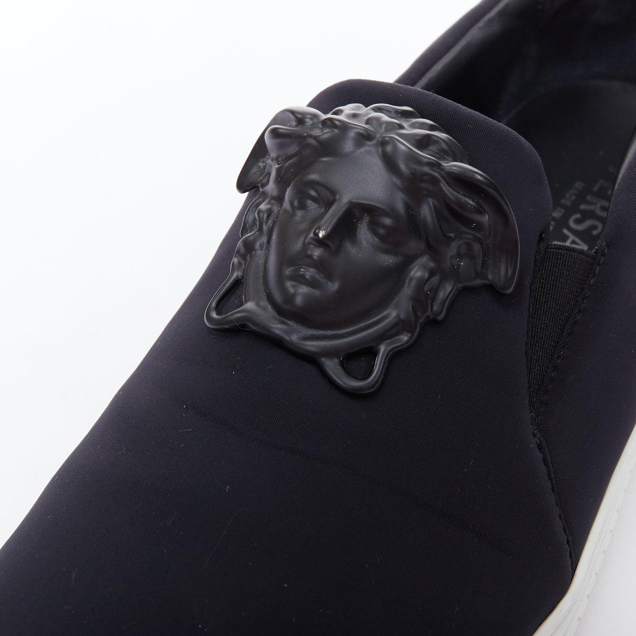 VERSACE Palazzo Medusa black metal scuba skate sneakers EU43 2