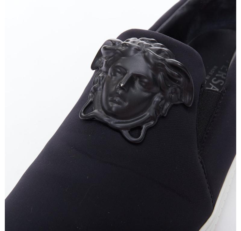 VERSACE Palazzo Medusa black metal scuba skate sneakers EU43 3