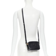 VERSACE PAlazzo Medusa smooth black leather crossbody camera bag