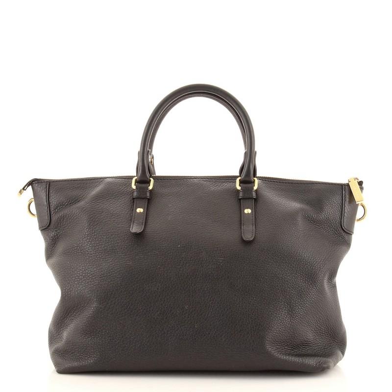 Black Versace Palazzo Medusa Zip Convertible Tote Leather Medium