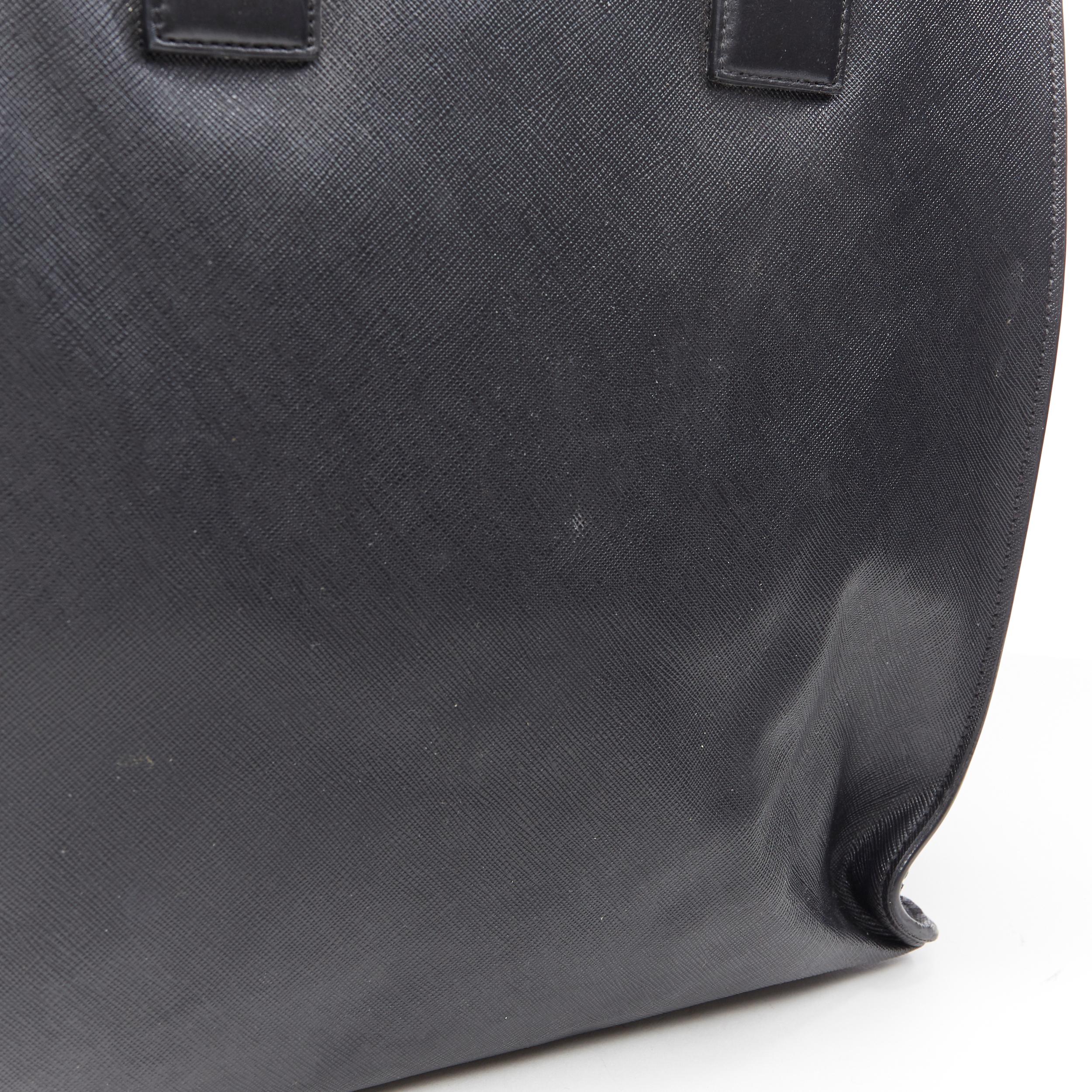 VERSACE Palazzo silver Medusa charm black PVC top zip rectangular tote bag 4