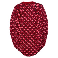 Versace Parade Red La Greca Jacquard Knit Cocoon Sweater M