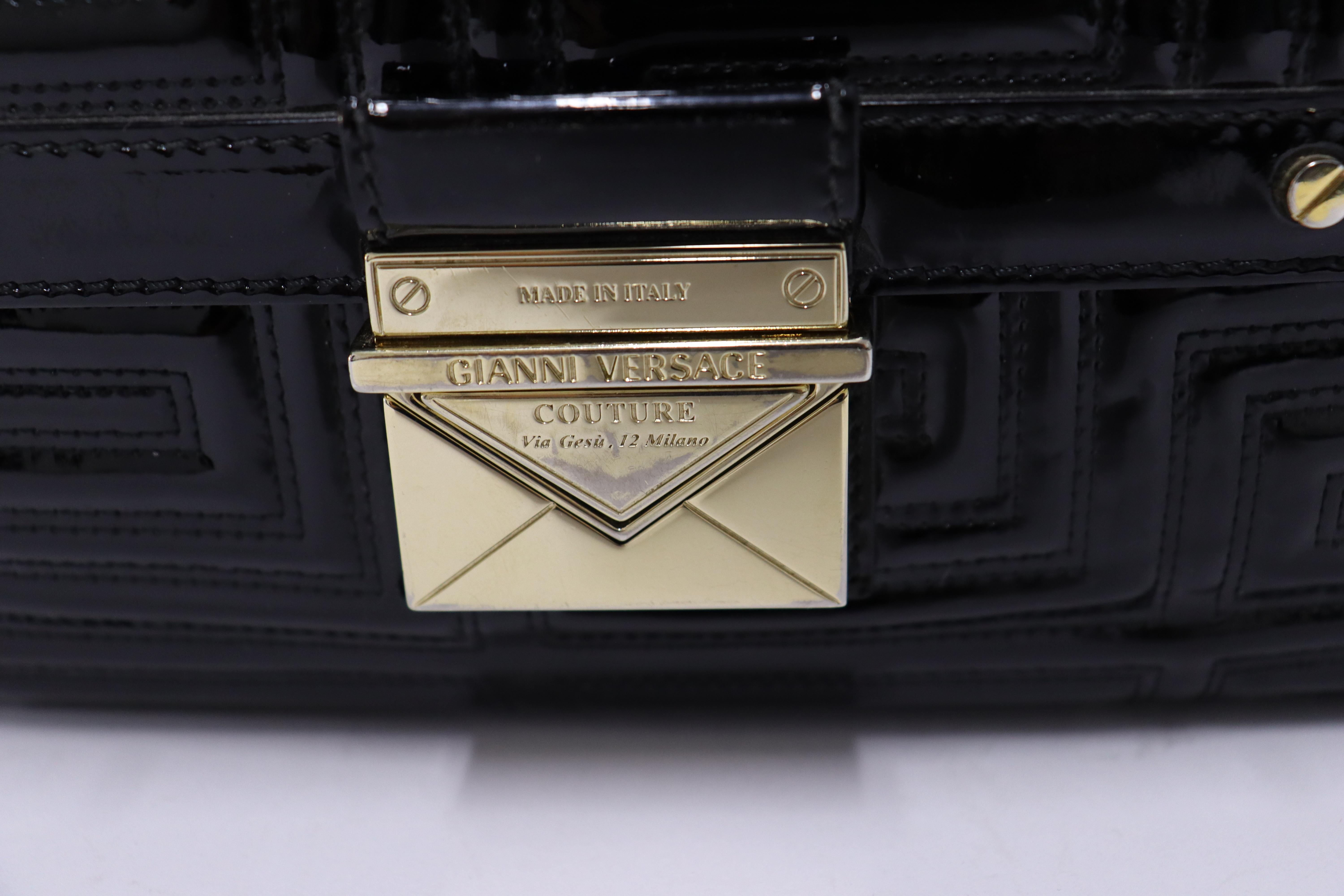 Women's Versace Patent Leather Shoulder Handbag