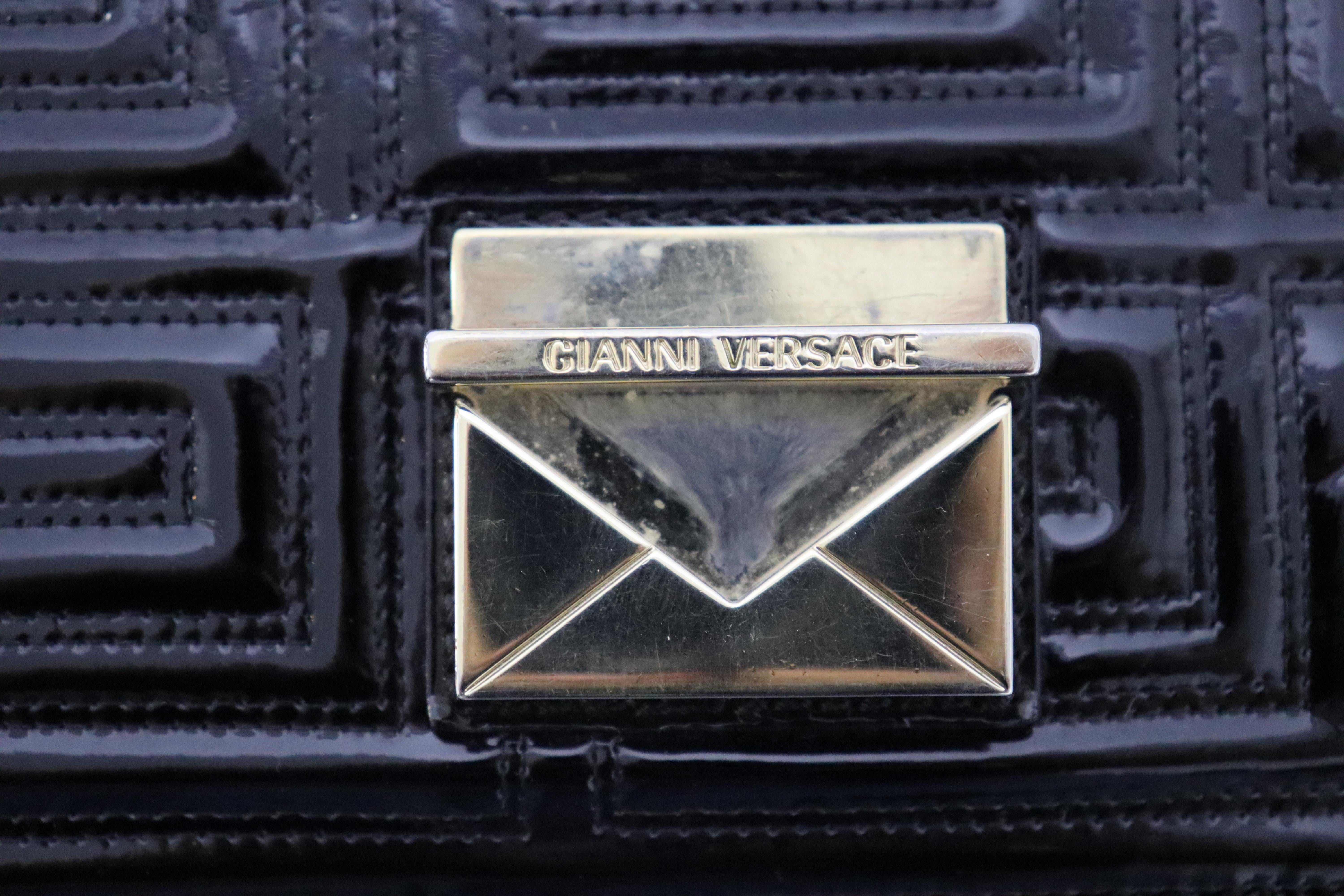 Versace Patent Leather Shoulder Handbag 3