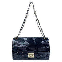 Versace Patent Leather Shoulder Handbag