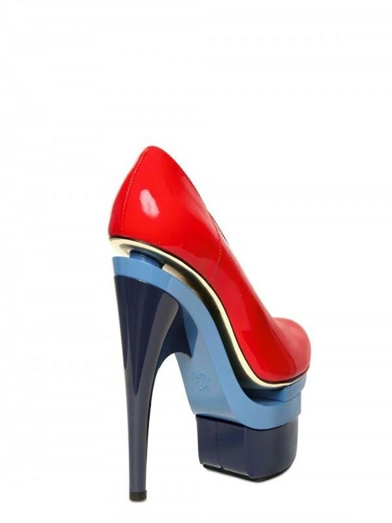 versace red platform heels