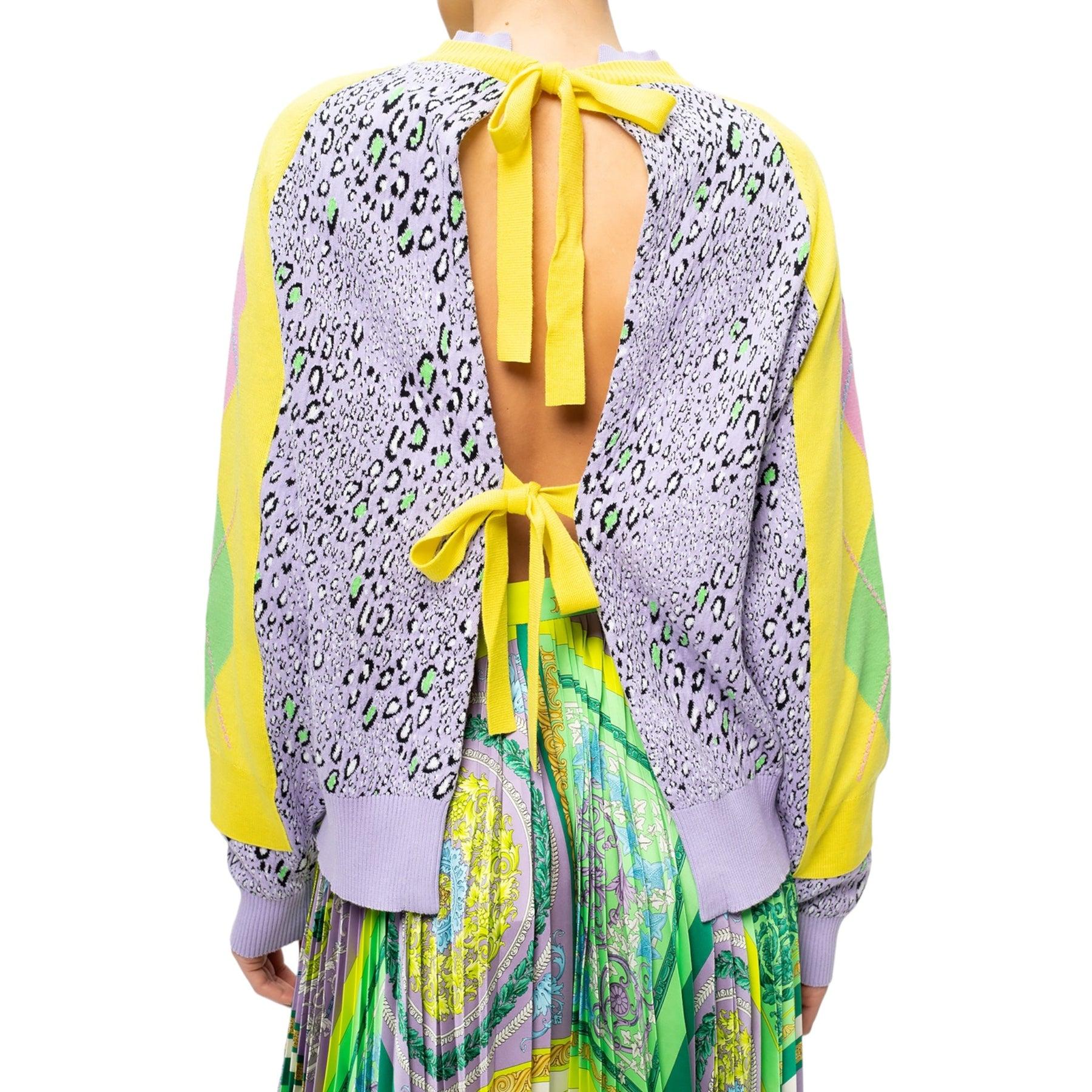 Yellow Versace Patterned Sweater For Sale