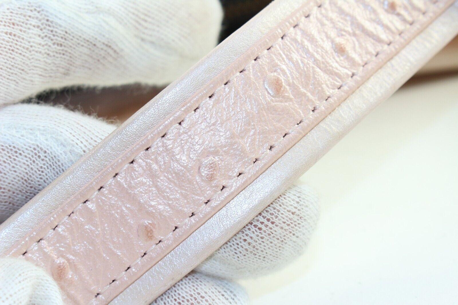 VERSACE Pearlescent Pink Ostrich Leather Shoulder Bag 5VER1219K For Sale 6