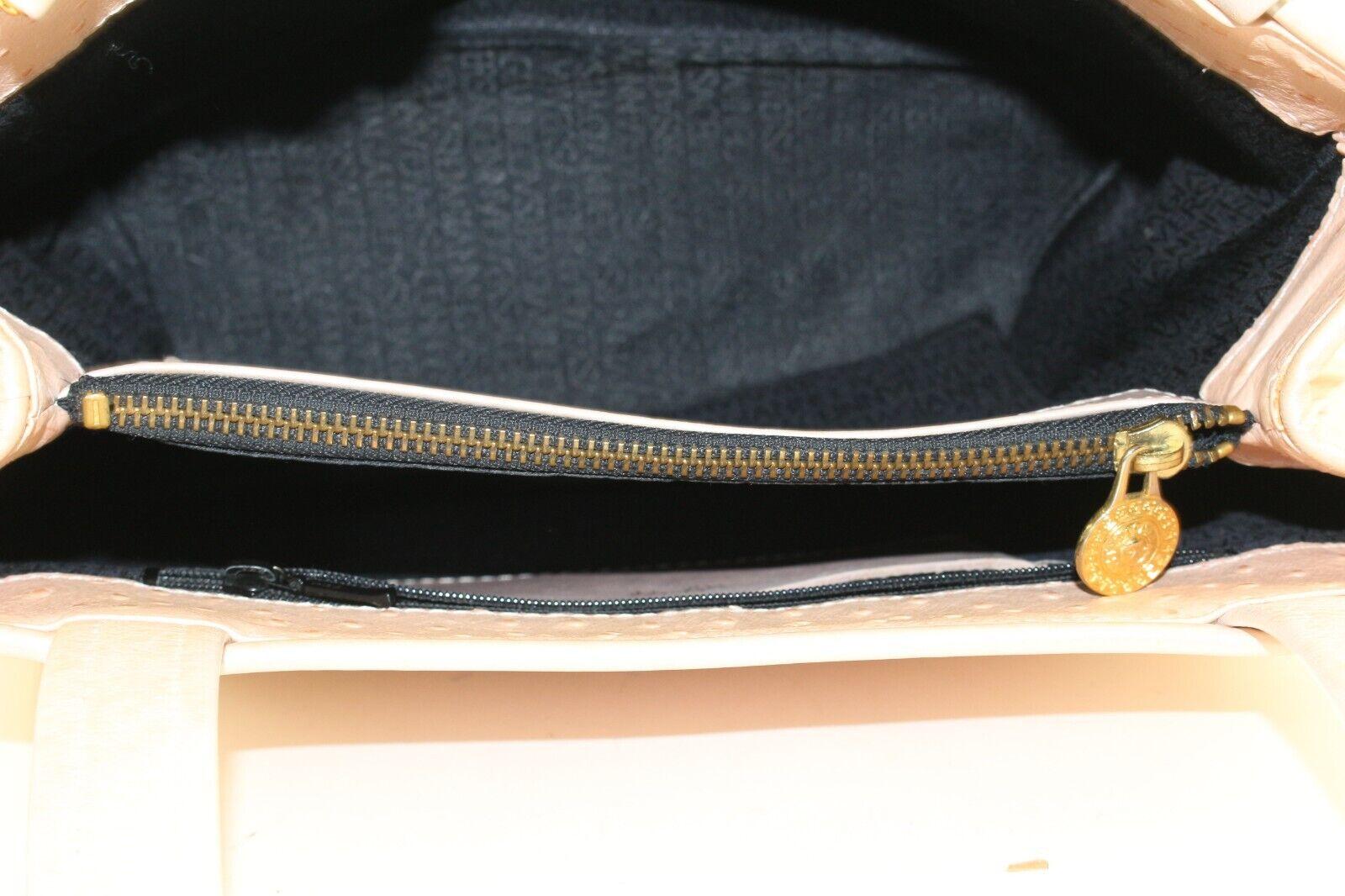 Women's VERSACE Pearlescent Pink Ostrich Leather Shoulder Bag 5VER1219K For Sale