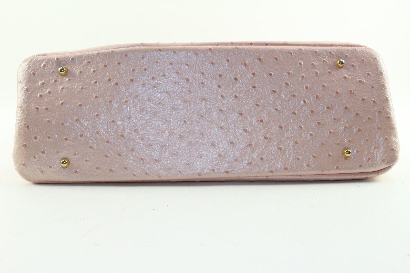 VERSACE Pearlescent Pink Ostrich Leather Shoulder Bag 5VER1219K For Sale 5
