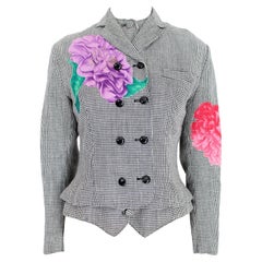 Versace Pied de Poule Floral Vintage Vest and Jacket 80s