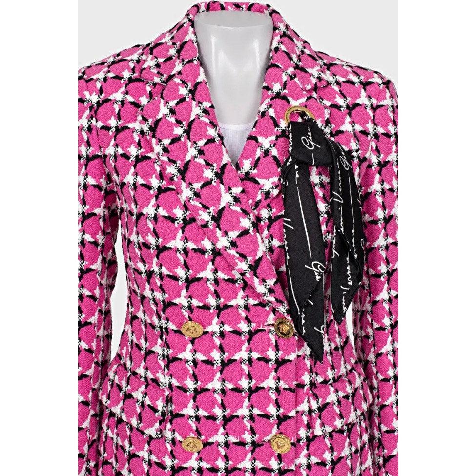 Versace rosa in misto cotone  Giacca con bottoni dorati Sz.38/XS In condizioni ottime in vendita a Krakow, PL