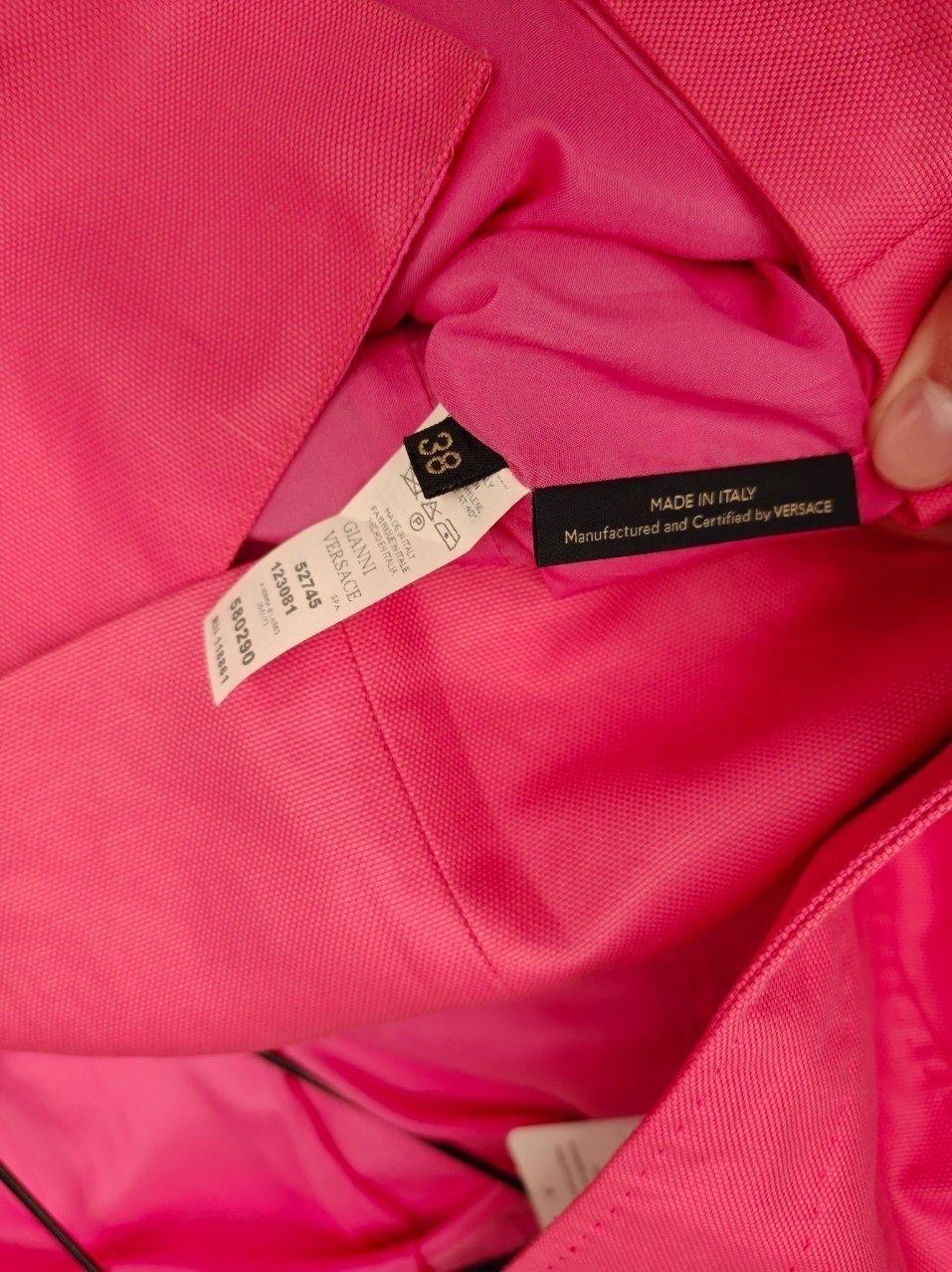 Traje Falda Versace Rosa Algodón - Talla S 38/40 en venta 3