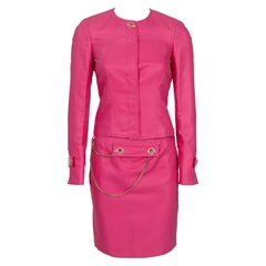 Versace Rosa Baumwolle Rock Anzug - Größe S 38/40