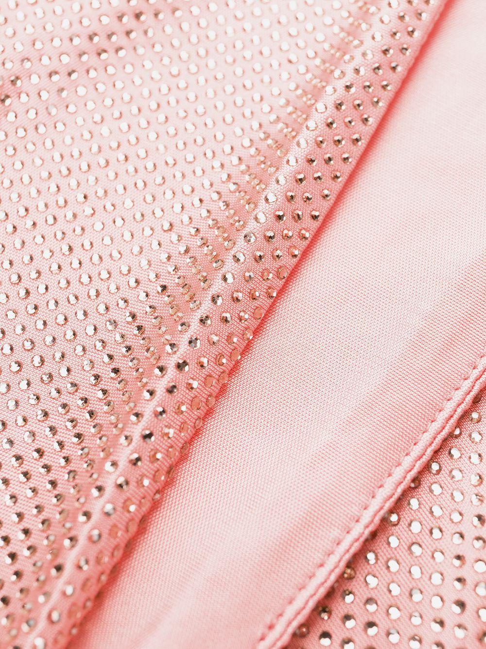 Versace Pink Crystal Embellished Draped Cocktail Midi Dress Size 38 1