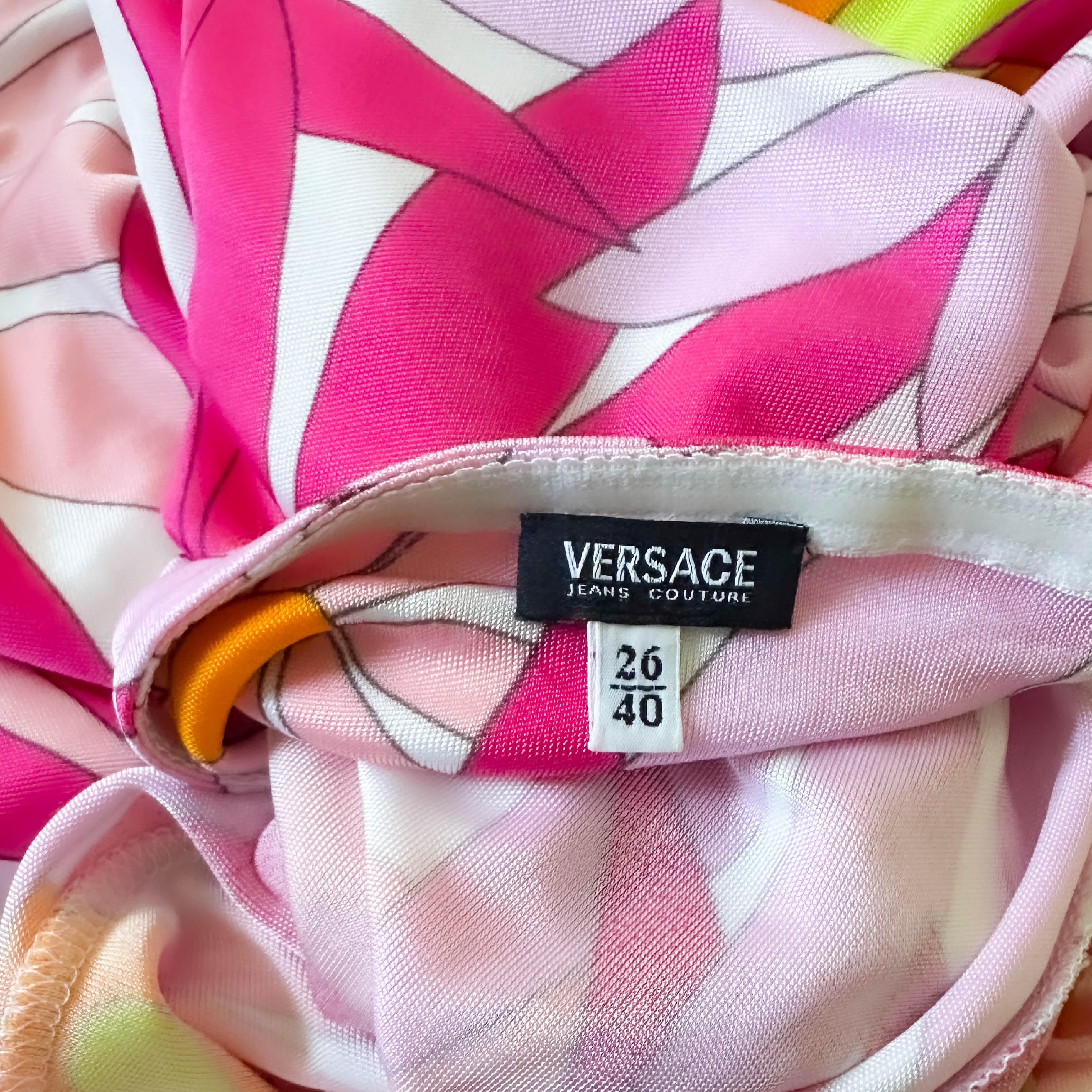 Versace Rosa geblümtes Trägerkleid von Donatella Versace, CIRCA 2000 (Pink) im Angebot