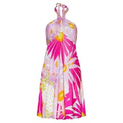 Versace Pink Floral Halter Dress by Donatella Versace, Circa 2000