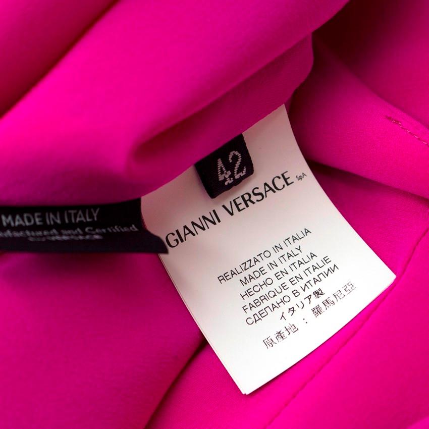 Versace Pink Gathered Mini Dress - Size US 6 In Excellent Condition For Sale In London, GB