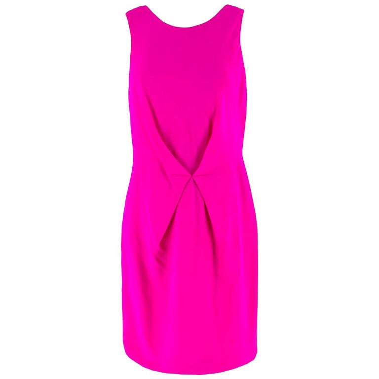Versace Pink Gathered Mini Dress IT 42 For Sale at 1stdibs