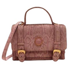 Versace Pink Gianni Vintage Snake Skin Messenger Bag