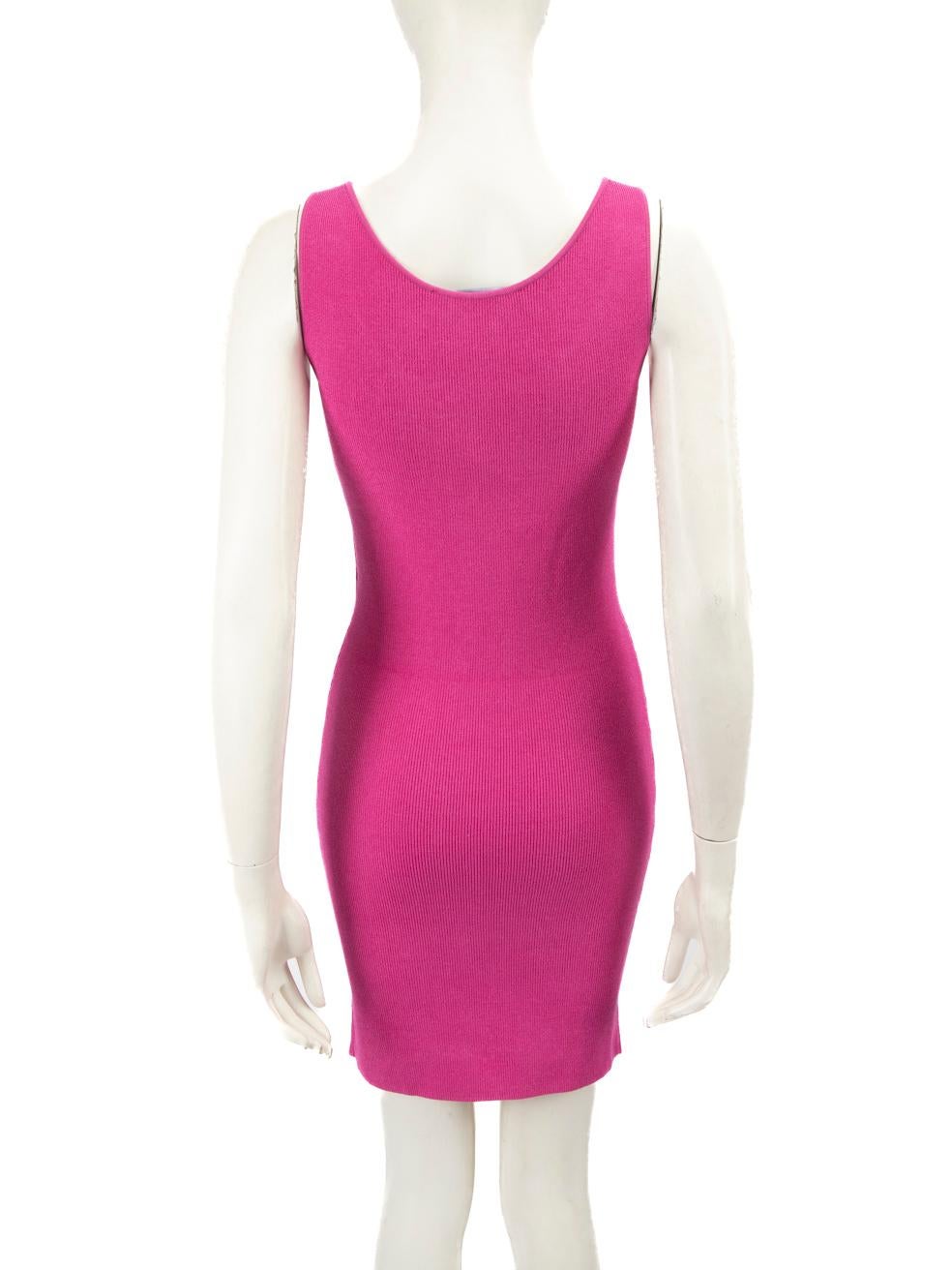 Versace Pink Gold Medusa Button Detail Mini Dress Size S In New Condition For Sale In London, GB