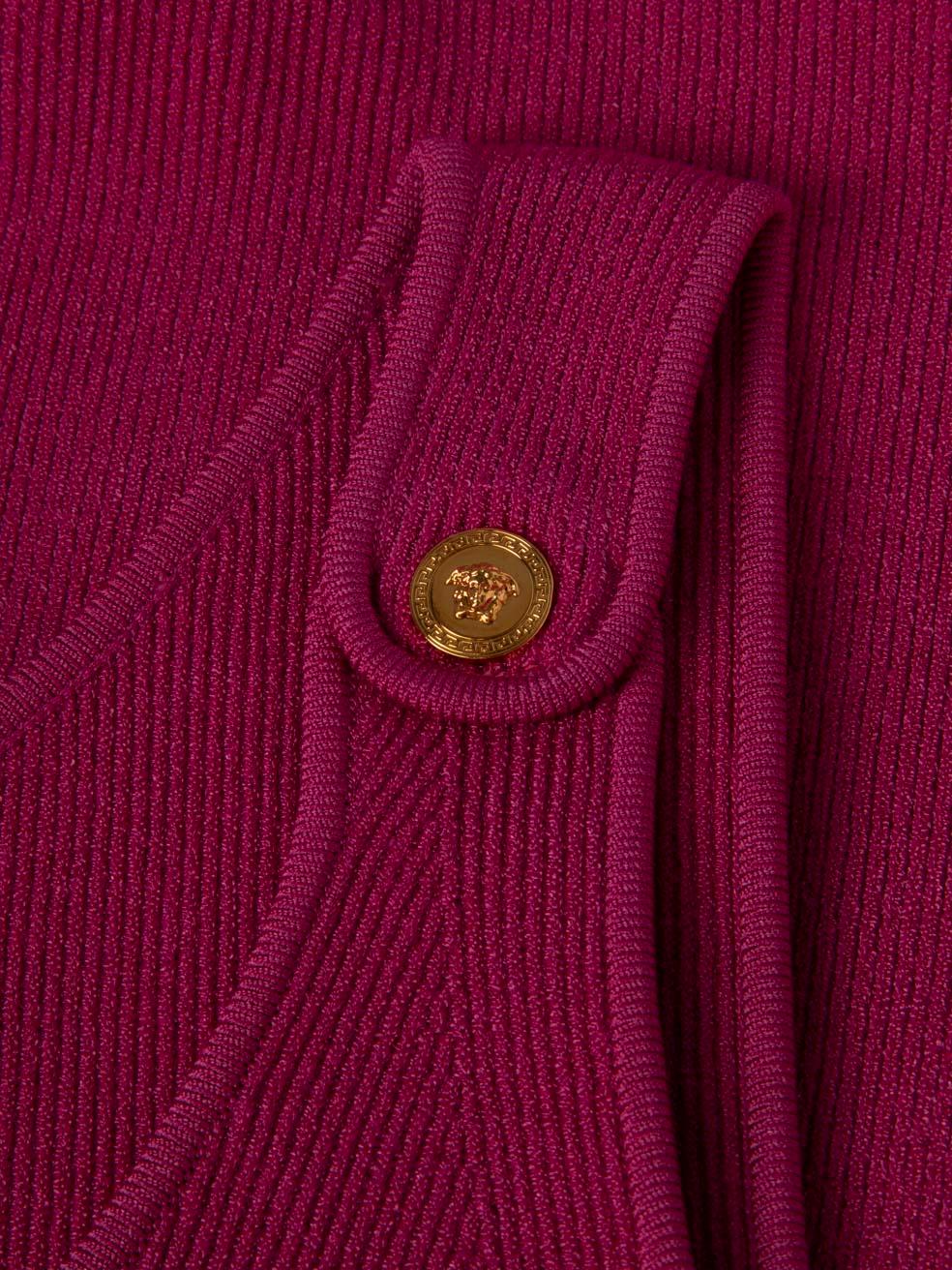 Versace Pink Gold Medusa Button Detail Mini Dress Size S For Sale 1