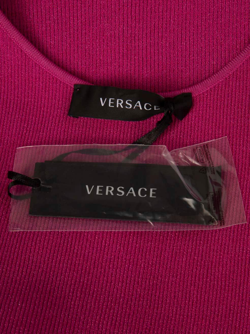 Versace Pink Gold Medusa Button Detail Mini Dress Size S For Sale 2