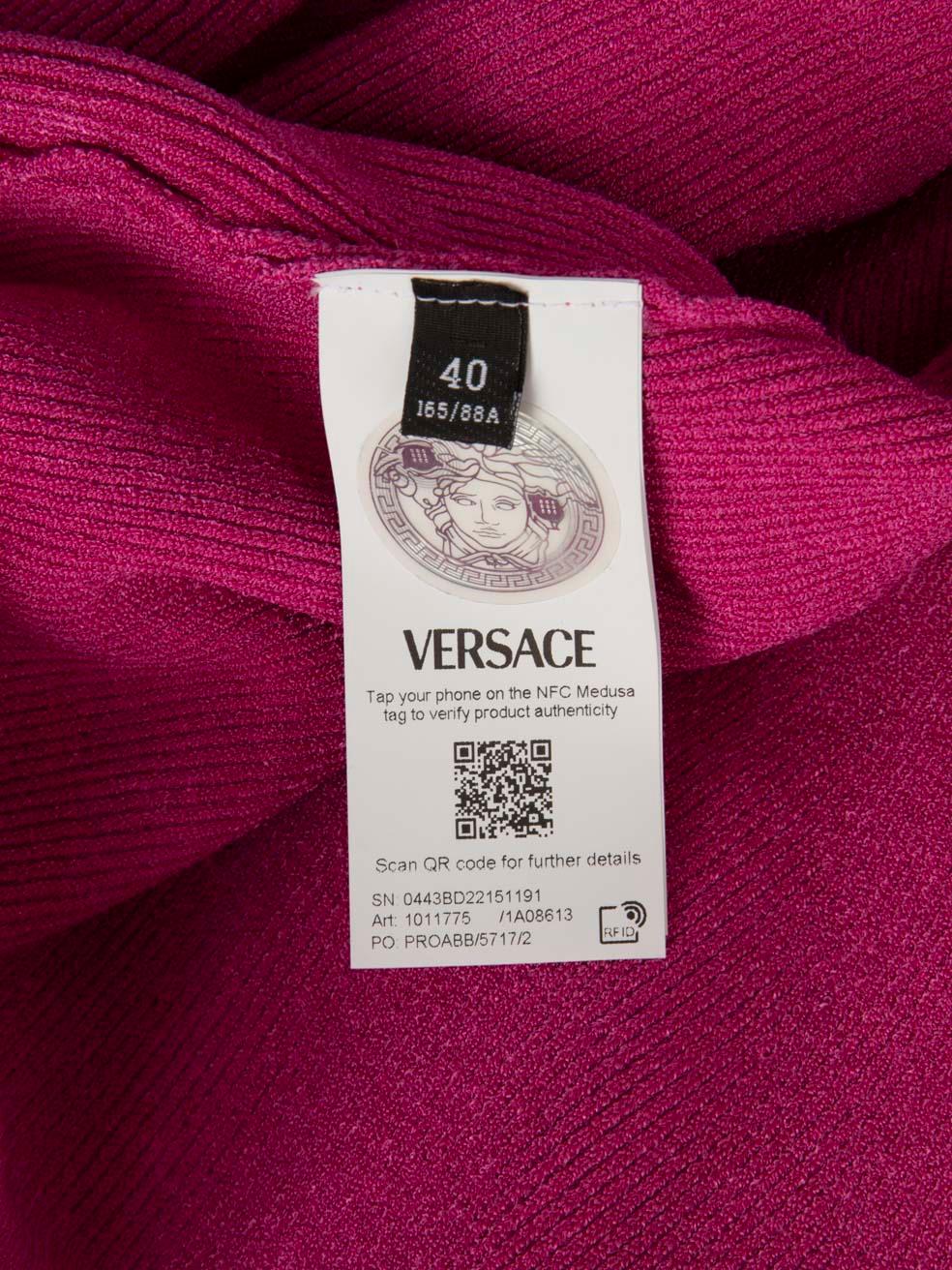 Versace Pink Gold Medusa Button Detail Mini Dress Size S For Sale 3