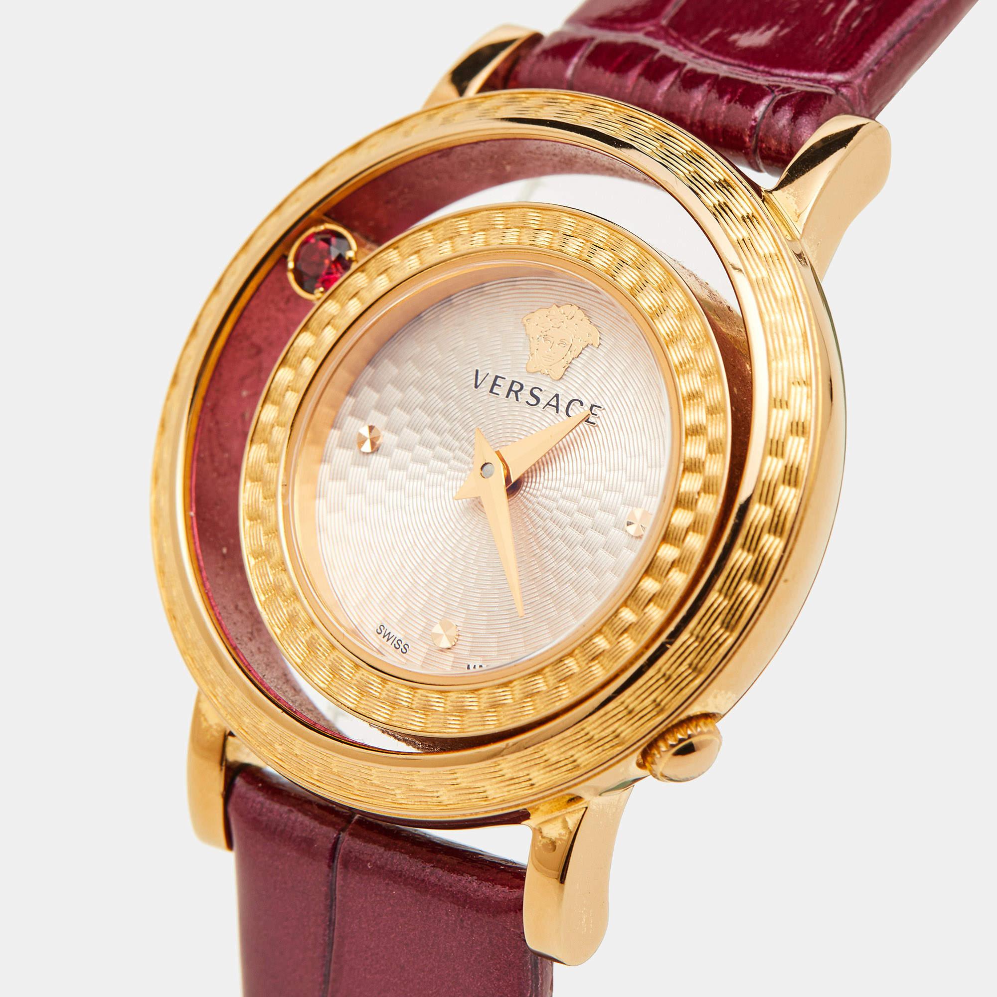 A timeless silhouette made of high-quality materials and packed with precision and luxury makes this Versace women's wristwatch the perfect choice for a sophisticated finish to any look. It is a grand creation to elevate the everyday