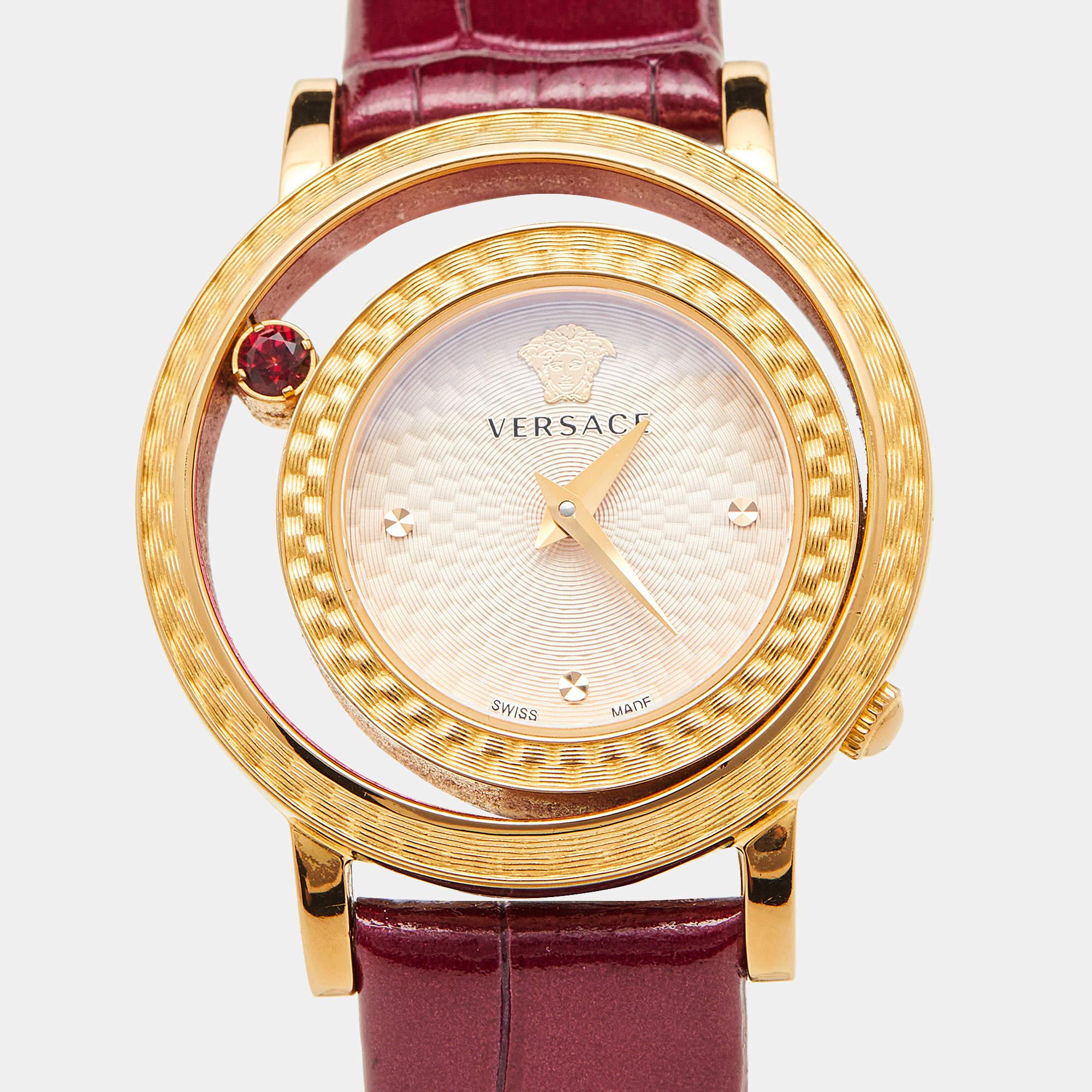 pink versace watch