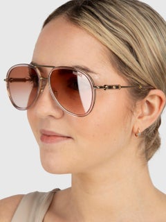 Versace Pink Gradient Aviator Sunglasses