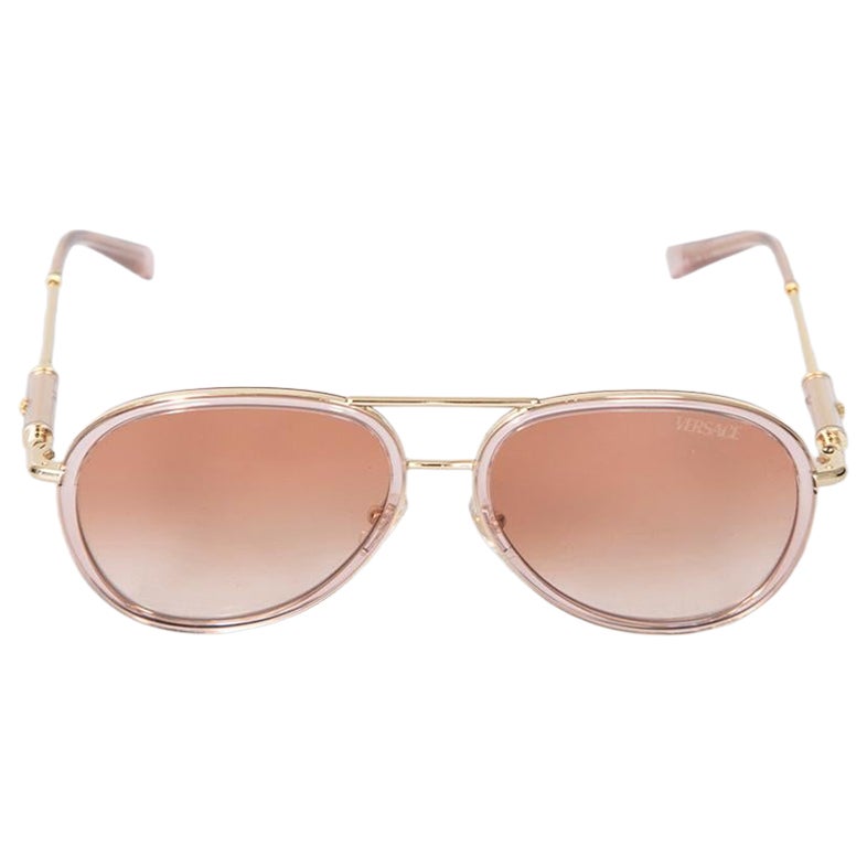 Versace Pink Gradient Aviator Sunglasses For Sale
