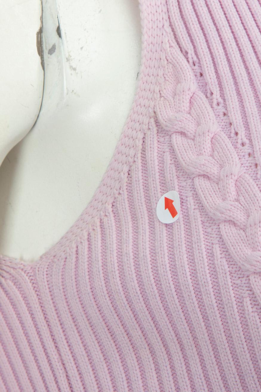 Women's Versace Pink Knit Crop Top Size XS For Sale