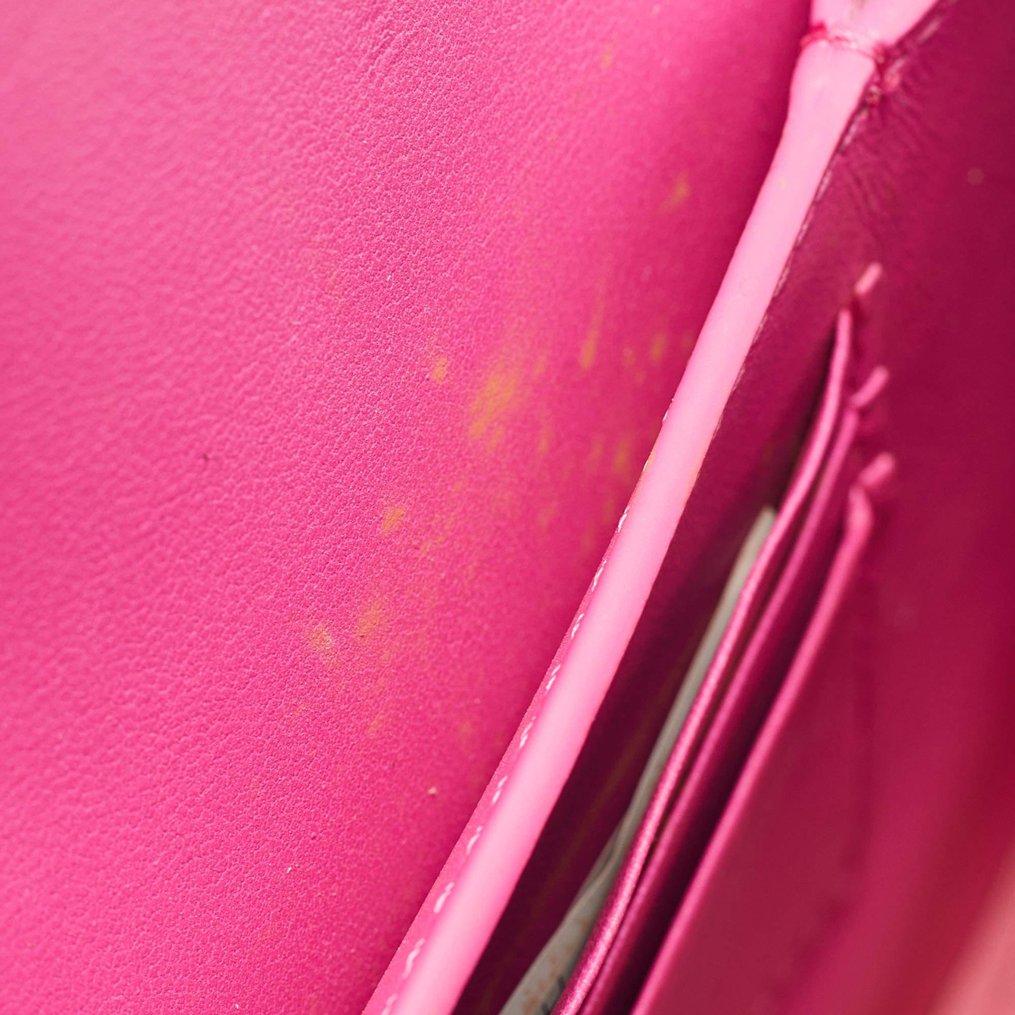 Versace Pink Leather Greca Shoulder Bag For Sale 10