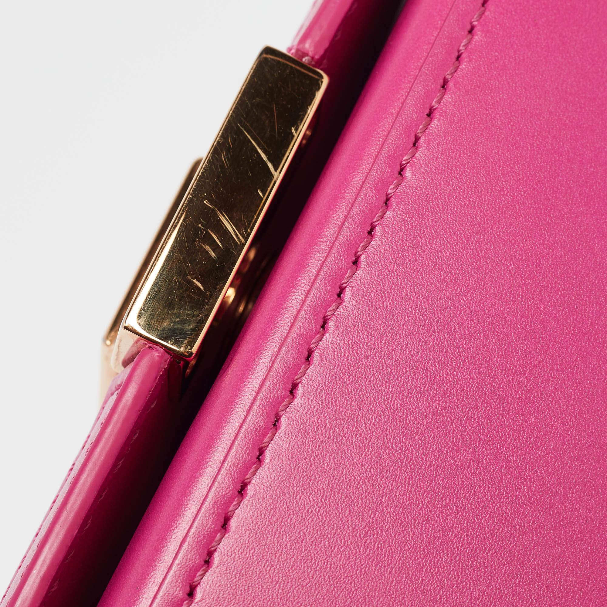 Versace Pink Leather Greca Shoulder Bag 13