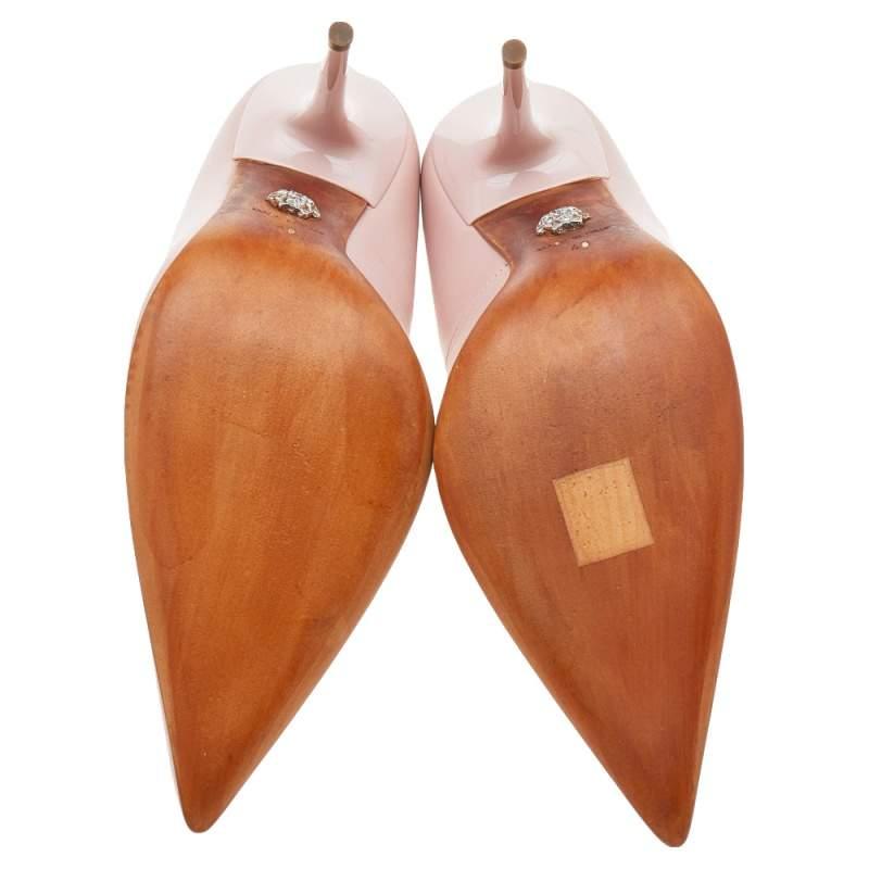 Versace Pink Leather Pointed Toe Pumps Size 40 1